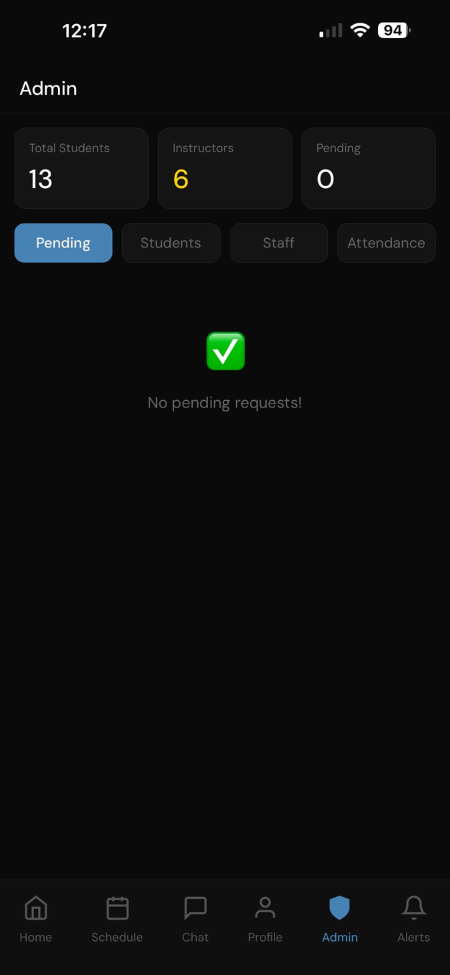 Martial arts app screen